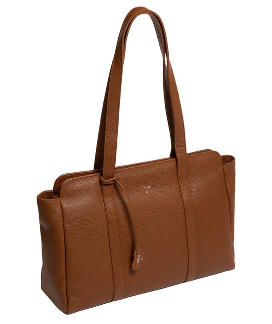 'Inês' Tan Leather Handbag - Image 3