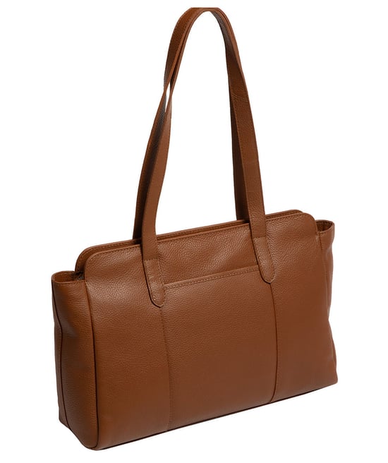 'Inês' Tan Leather Handbag - Image 4