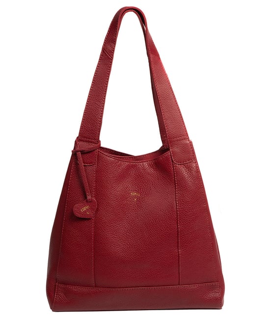 'Celeste' Darkest Red Leather Handbag - Image 1