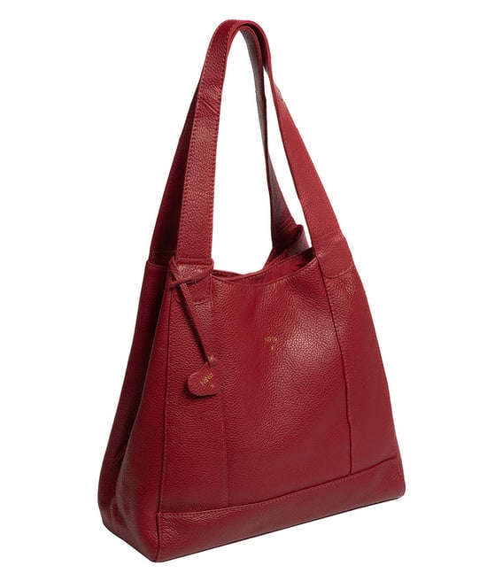 'Celeste' Darkest Red Leather Handbag - Image 3