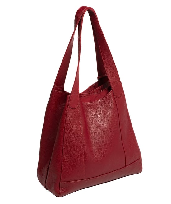 'Celeste' Darkest Red Leather Handbag - Image 4