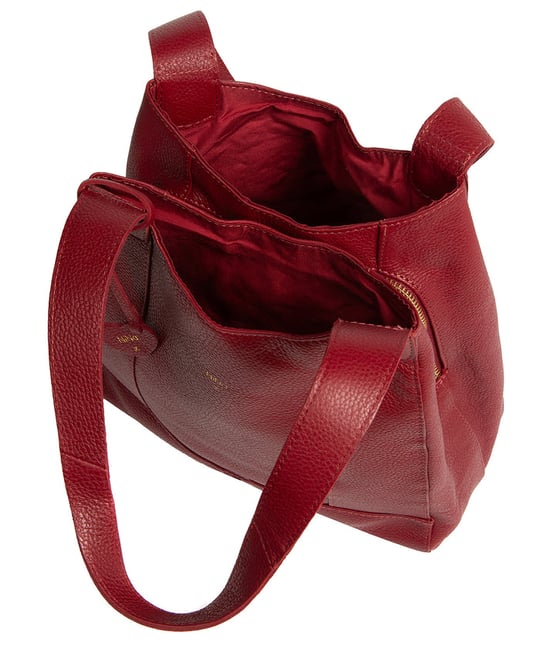 'Celeste' Darkest Red Leather Handbag - Image 5