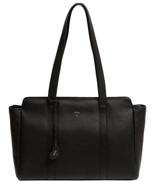 'Inês' Black Leather Handbag - Image 2