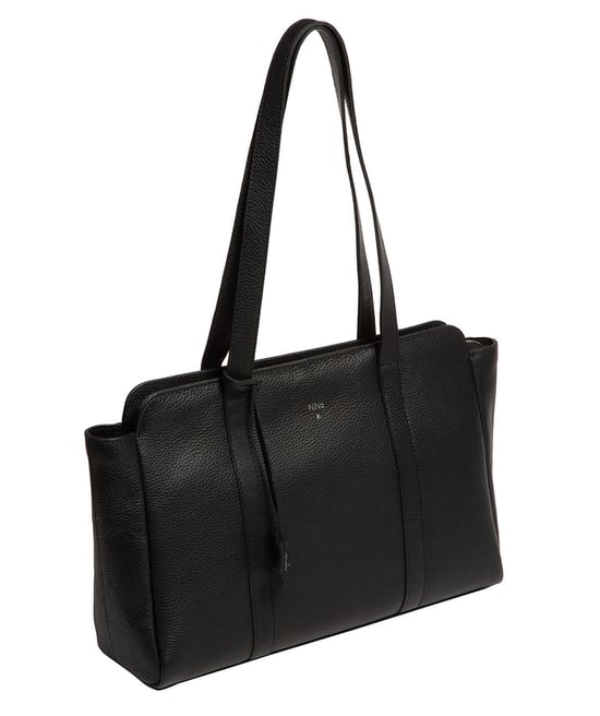 'Inês' Black Leather Handbag - Image 3