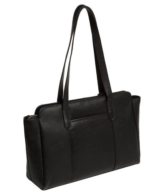 'Inês' Black Leather Handbag - Image 4