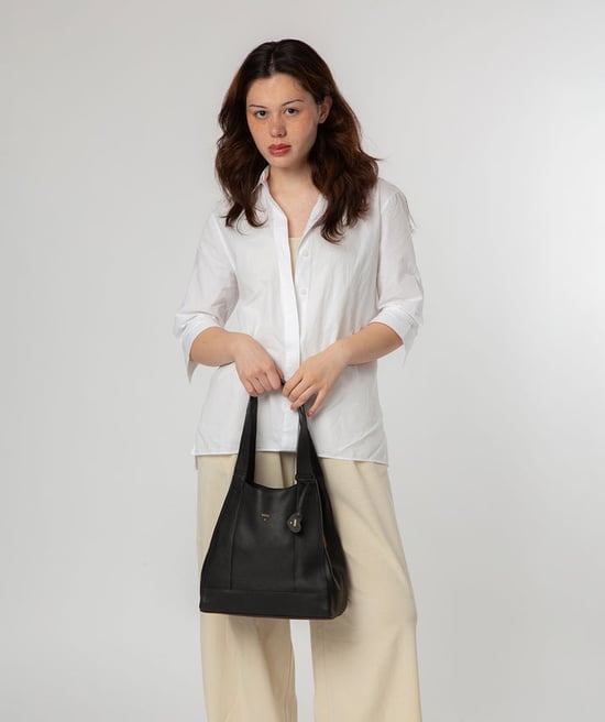 'Celeste' Black Leather Handbag - Image 2