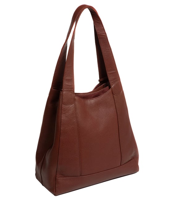 'Celeste' Chestnut Leather Handbag - Image 4