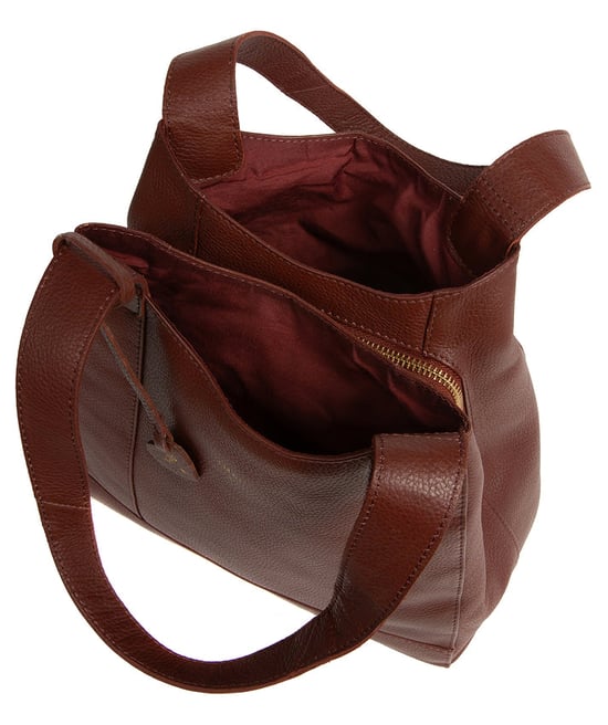 'Celeste' Chestnut Leather Handbag - Image 5