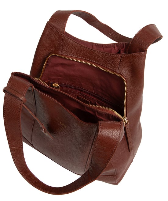 'Celeste' Chestnut Leather Handbag - Image 6