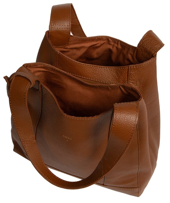 'Celeste' Rich Tan Leather Handbag - Image 5