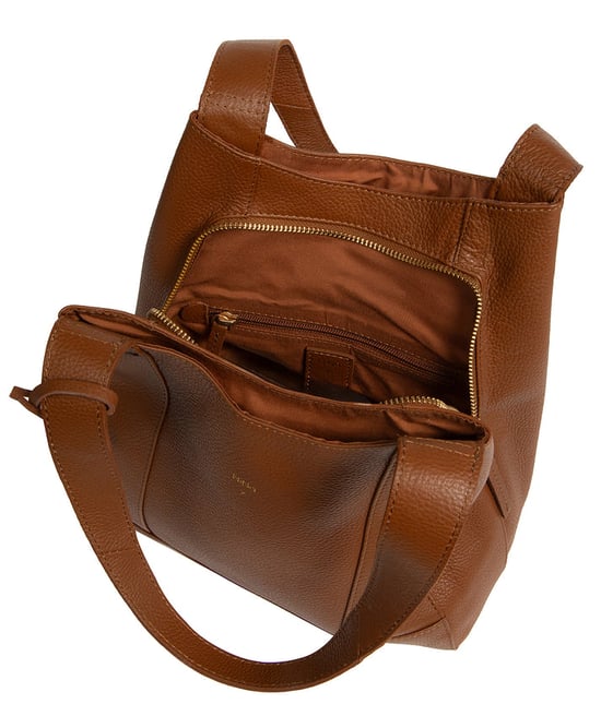 'Celeste' Rich Tan Leather Handbag - Image 6