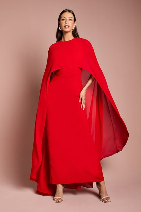 Cape Sleeve Maxi Dress - Image 1