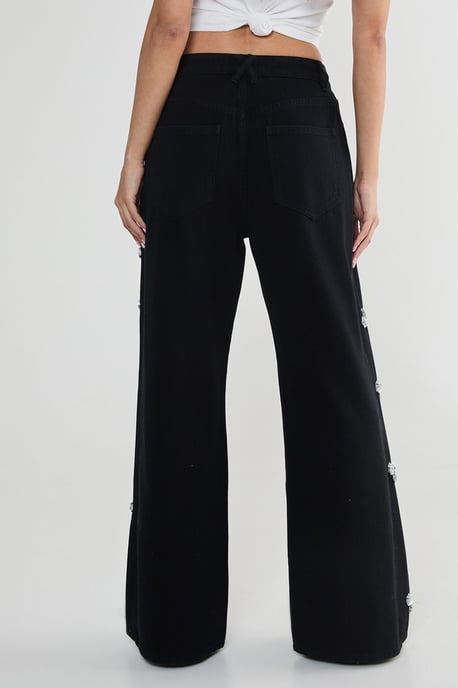 Limited Embellished Flower Applique Jean - Image 4