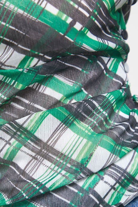Chiffon Asymmetric Gathered Waist Top - Image 5