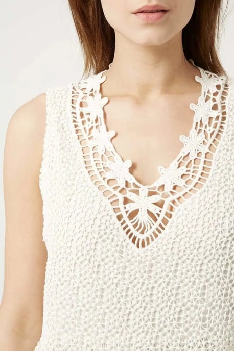 Sleeveless Crochet Lined Dress - Image 3