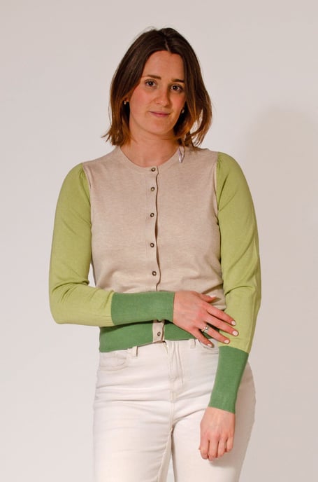 Fine Knit Block Colour Cardigan - Image 3