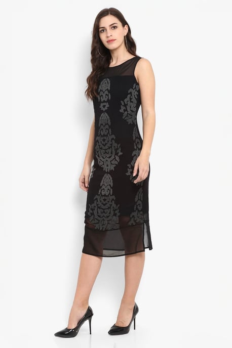 Black Beaded Sleeveless Dress - Image 2