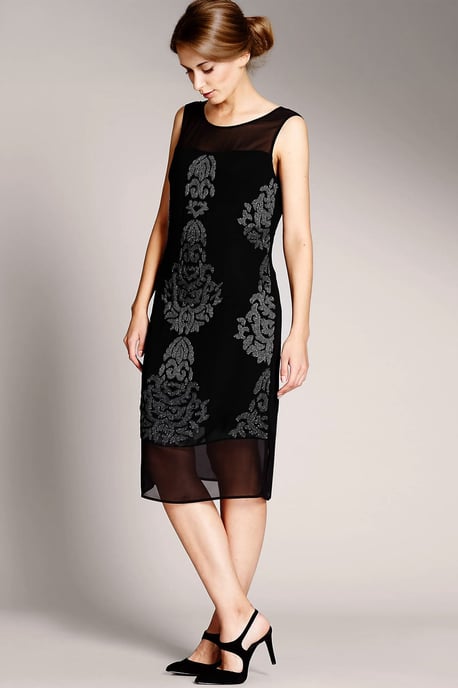 Black Beaded Sleeveless Dress - Image 3