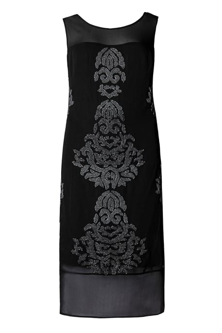 Black Beaded Sleeveless Dress - Image 4