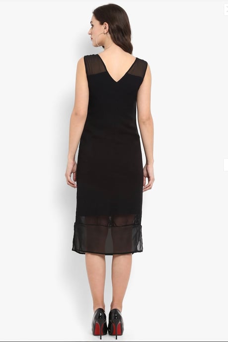 Black Beaded Sleeveless Dress - Image 5