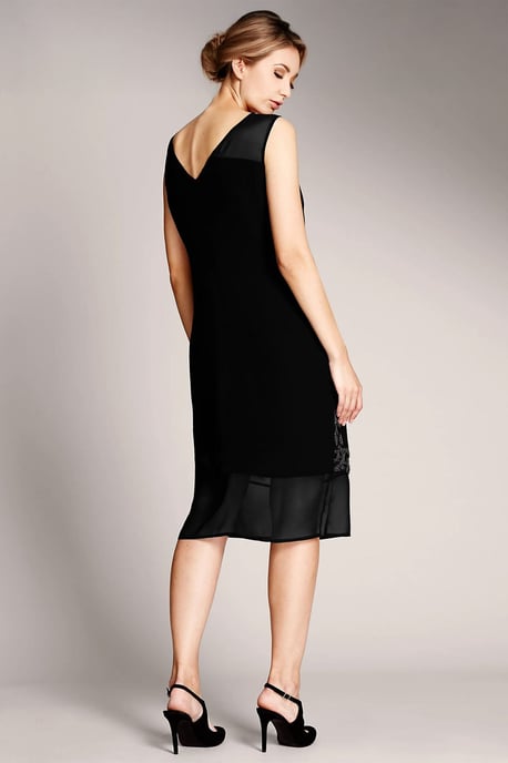 Black Beaded Sleeveless Dress - Image 6