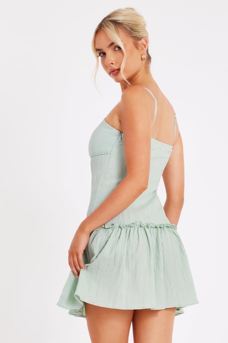Sage Frill Mini Dress - Image 3