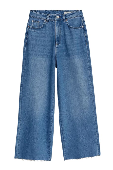 High Waist Raw Hem Wide Leg Jeans - Image 2