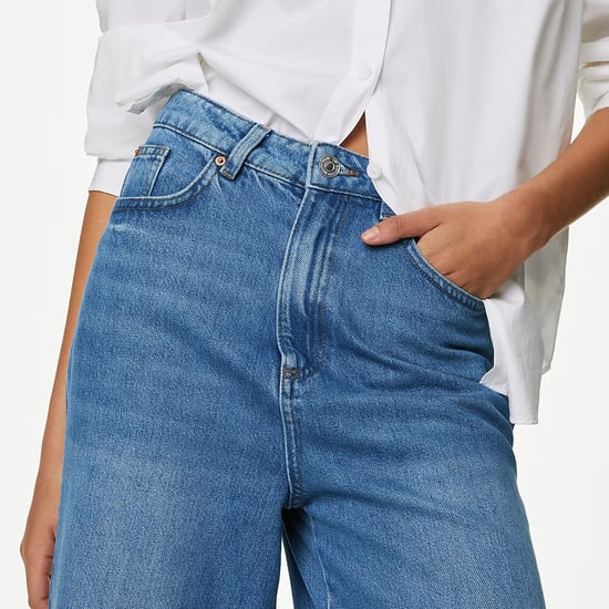High Waist Raw Hem Wide Leg Jeans - Image 4