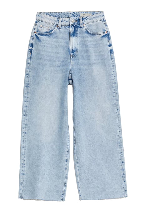 High Waist Raw Hem Wide Leg Jeans - Image 2