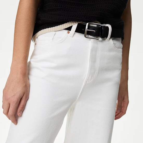 High Waist Raw Hem Wide Leg Jeans - Image 4
