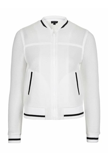 White Airtex Baseball Jacket - Image 2