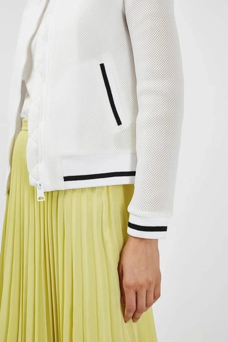 White Airtex Baseball Jacket - Image 3