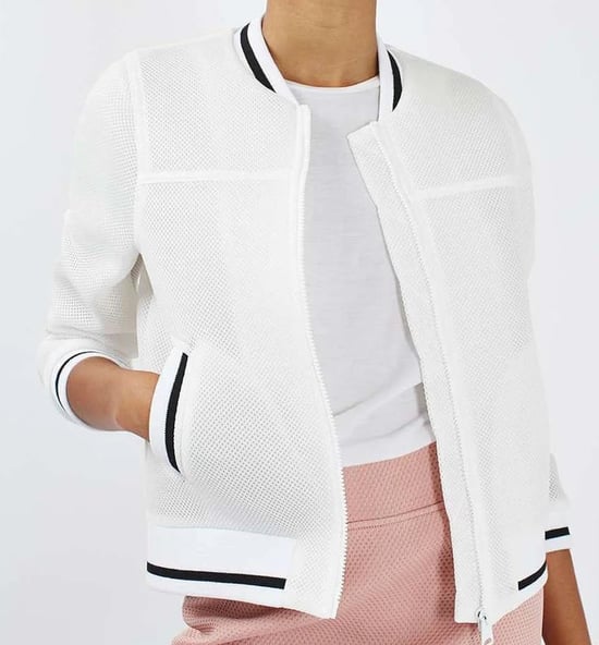 White Airtex Baseball Jacket - Image 4