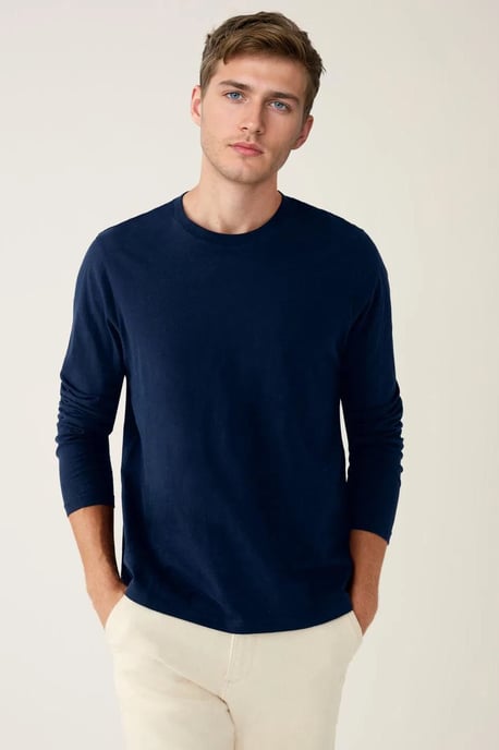 Mens Cotton Long Sleeve Oversized Top - Image 1