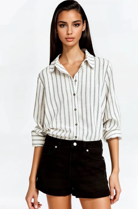 Black Roll Or Raw Hem Shorts - Image 1