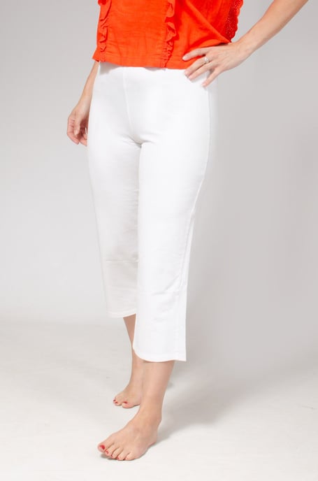 White Cropped Wide Leg Joggers - Image 4