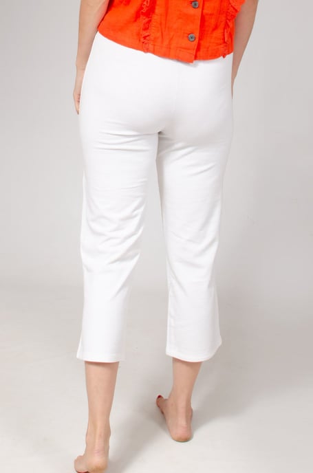 White Cropped Wide Leg Joggers - Image 5