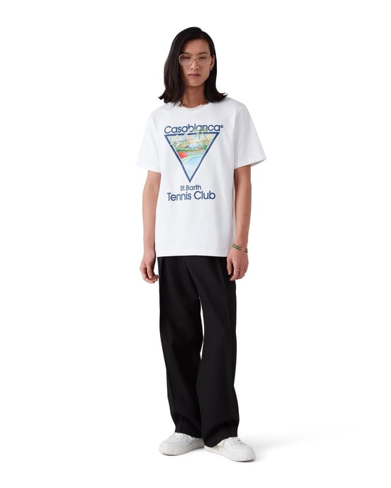 Casablanca Tennis Club Icon T-Shirt In White - Image 3