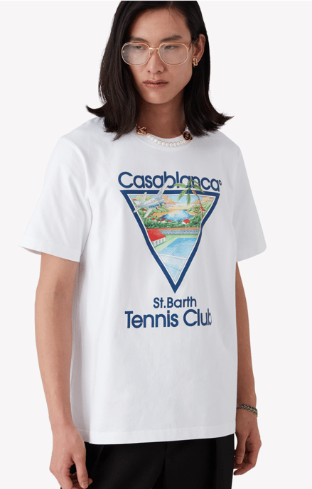 Casablanca Tennis Club Icon T-Shirt In White - Image 4