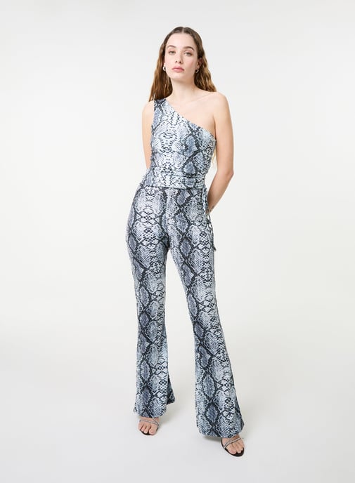 Snake Print Flare Trousers - Image 1