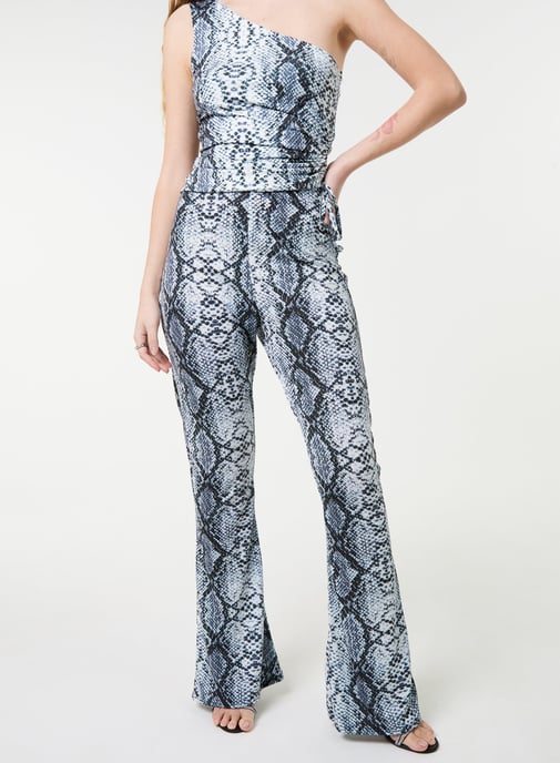 Snake Print Flare Trousers - Image 2