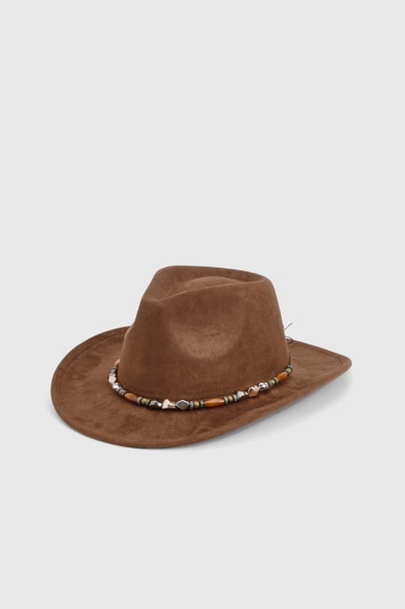 Beaded Trim Detail Western Hat - Image 2