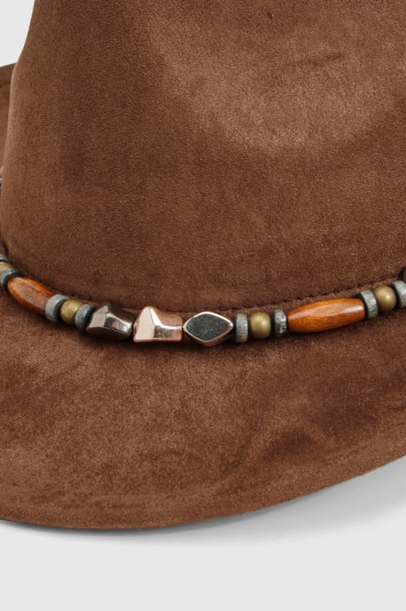 Beaded Trim Detail Western Hat - Image 3
