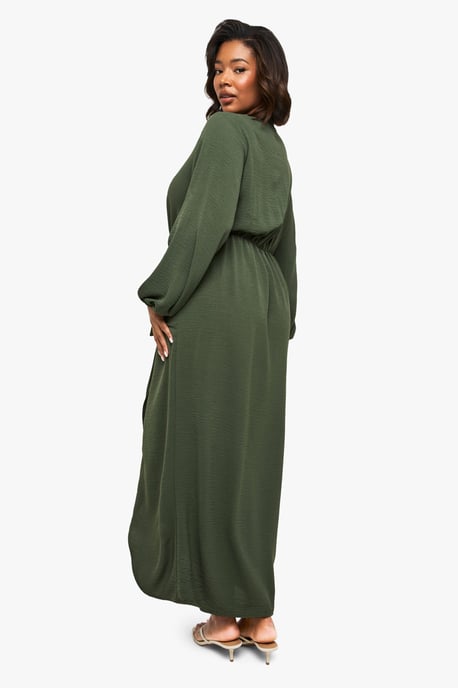 Plus Textured Tie Detail Maxi Dress - Image 2