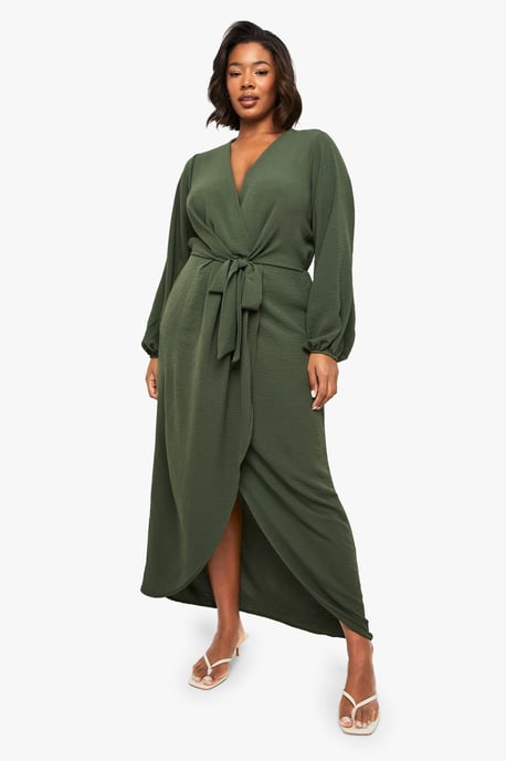 Plus Textured Tie Detail Maxi Dress - Image 3