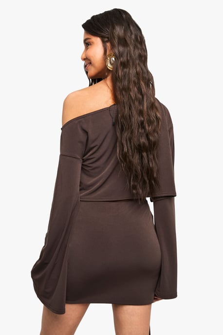 Slinky Off The Shoulder Slouchy Long Sleeve Top - Image 2