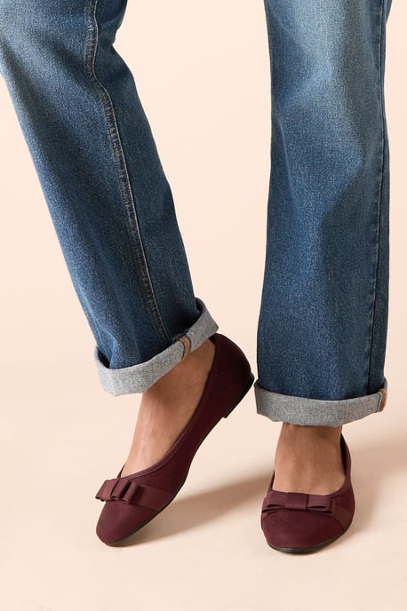 Wide Fit Paris Bow Detail Ballet Pumps - Image 2