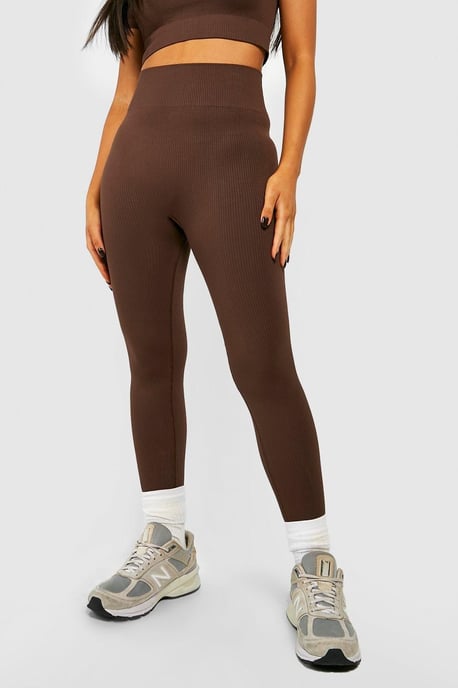 Petite Seamless Rib Leggings - Image 3