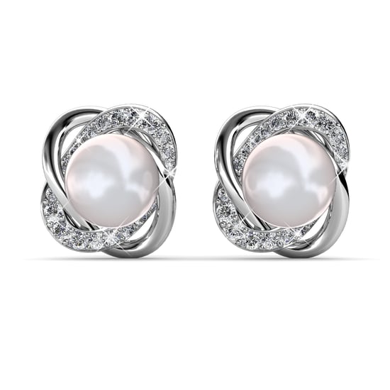 Simply Pearl oorbellen - Zilver en kristal - Image 1