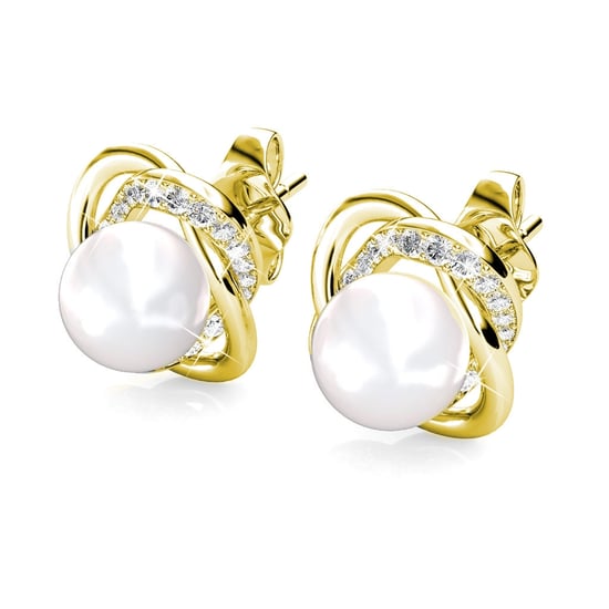Simply Pearl oorbellen - Goud en kristal - Image 2